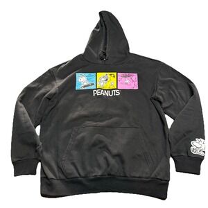 Comics Snoopy Hoodie Pullover Sweatshirt - Classic Dual Sided Peanuts Auth - L